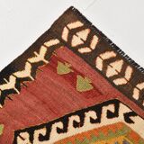 Red Oriental Pattern Kilim Runner Rug, 81x261Cm