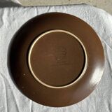Set of 6 vintage brown stoneware dessert plates D21