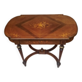 Table de salon Napoléon III en marquetterie