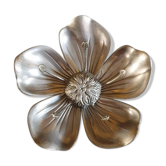 Ashtray silver brass flower old floral