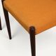 Set of 4 vintage teak and orange wool chairs – 1960s