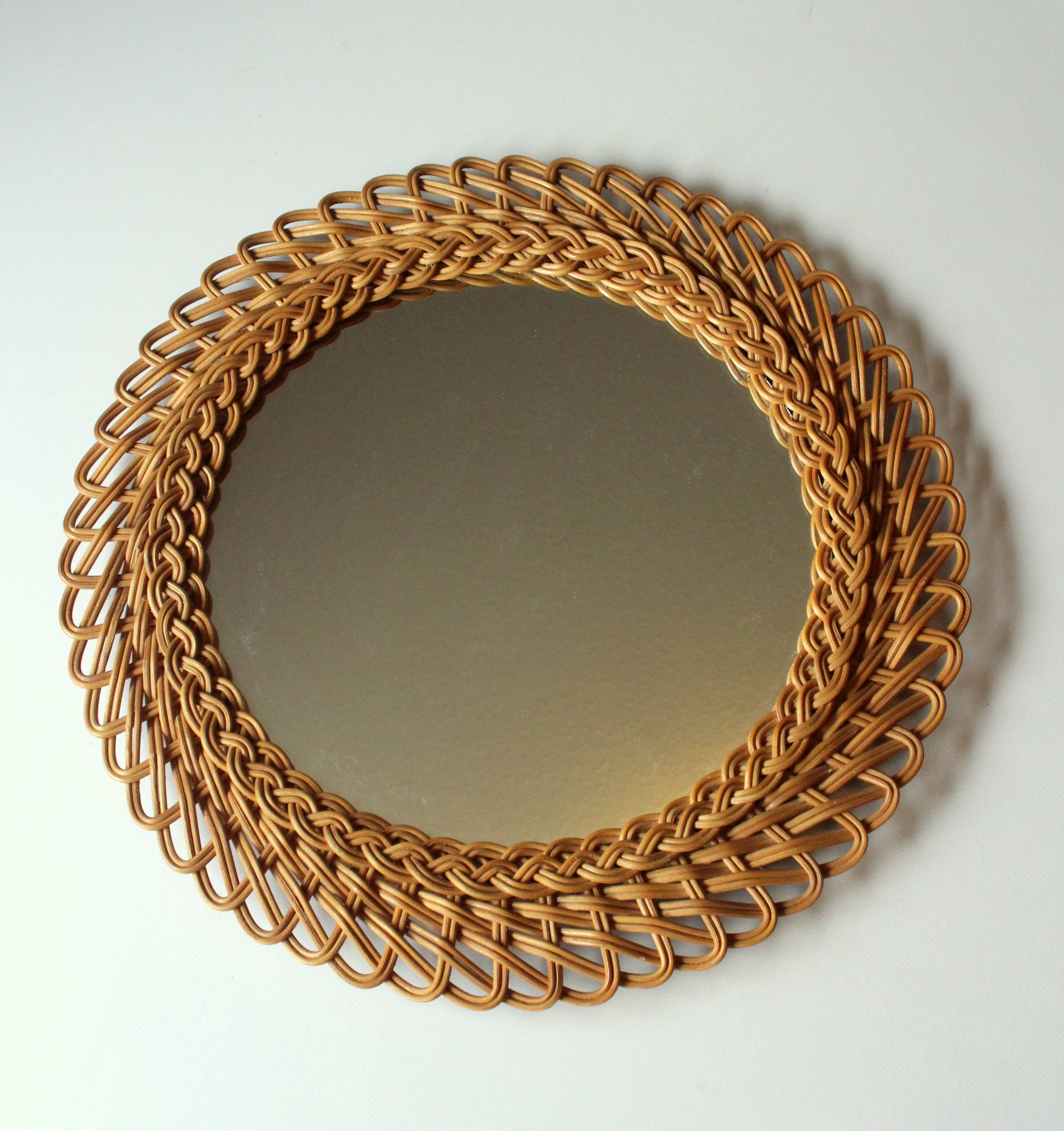 Wicker wall mirror - Vintage