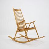 1960s Mid-century Wooden Rocking Chair, Czechoslovakia