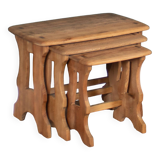 Retro Restored Ercol Chantry Nest Of Elm Tables