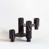 Set of two three-headed candle holders, France, 1960s/70s
