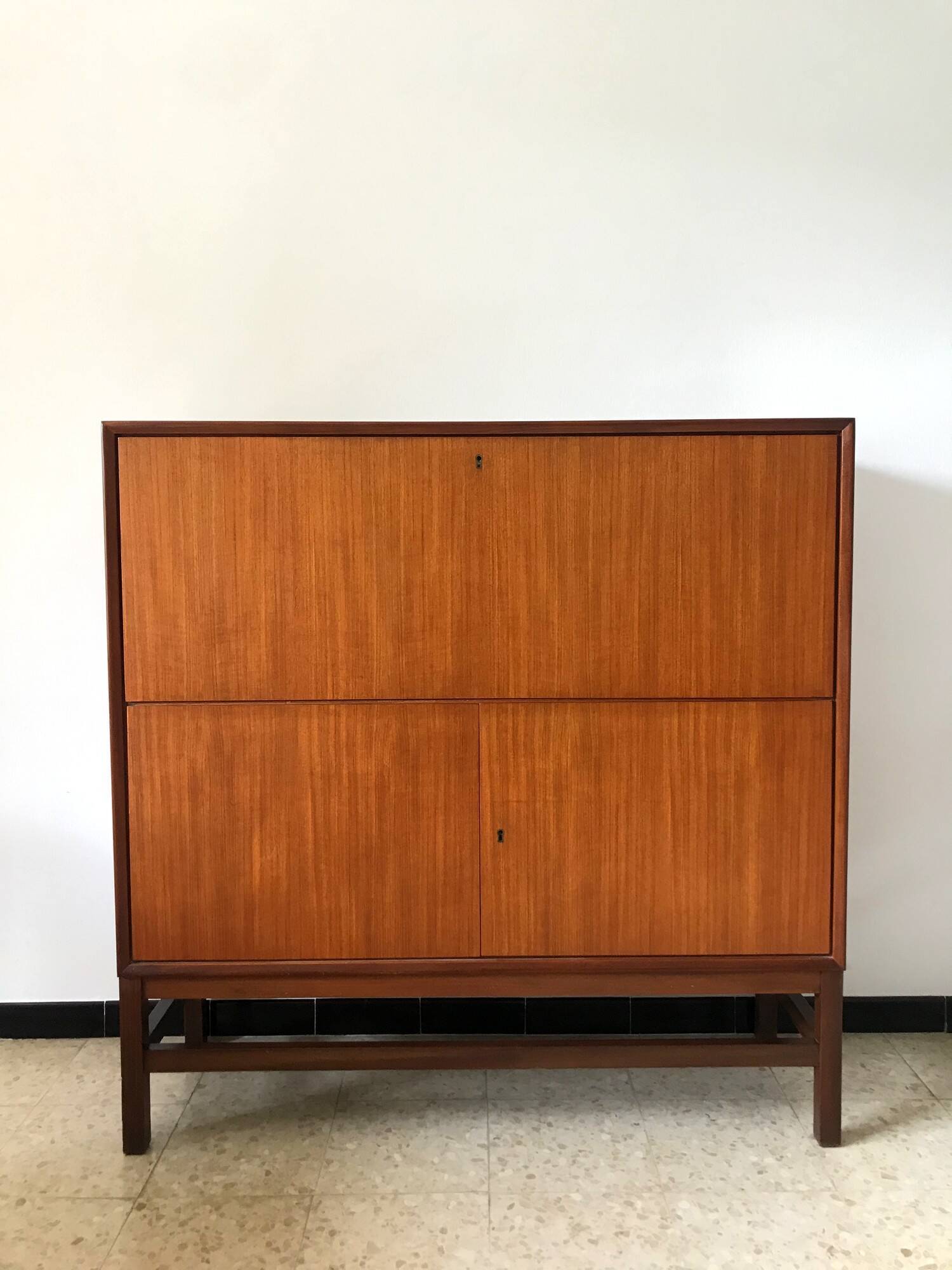 Scandinavian library secretary in vintage teak from the 60s
