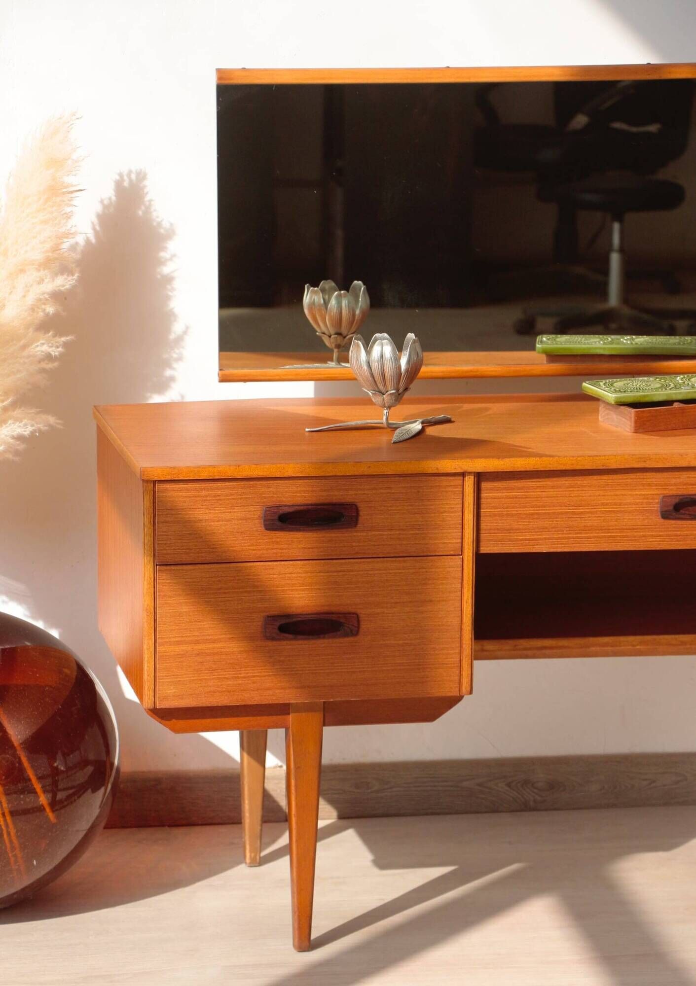 Vintage English Teak Dressing Table – Limelight Furniture – 1960s