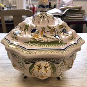 Tureen and its oval platter in moustiers - perfect condition