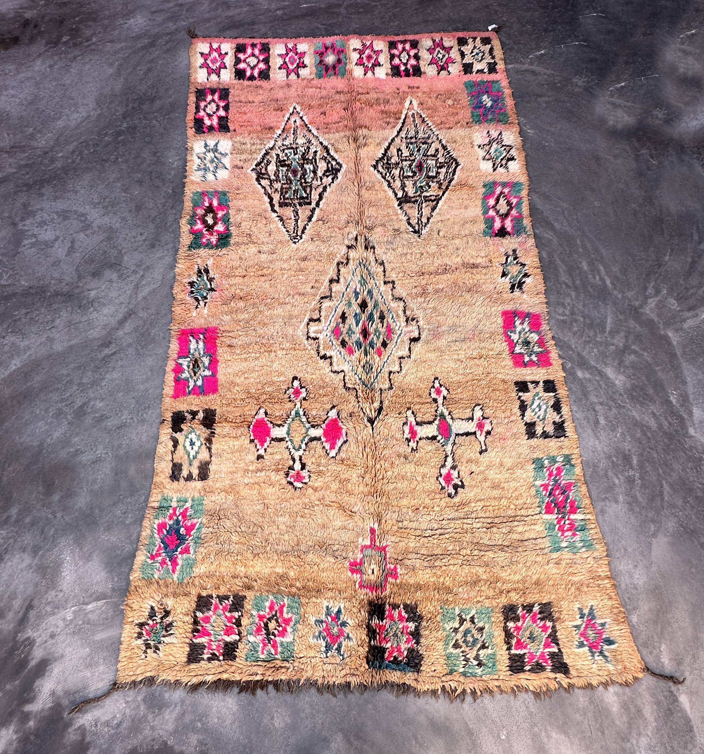 Tapis Marocain Boujad coloré - 325 x 181 cm