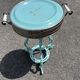 Antique bistro heating table "Le Coquet", enamelled tray, piece by piece.