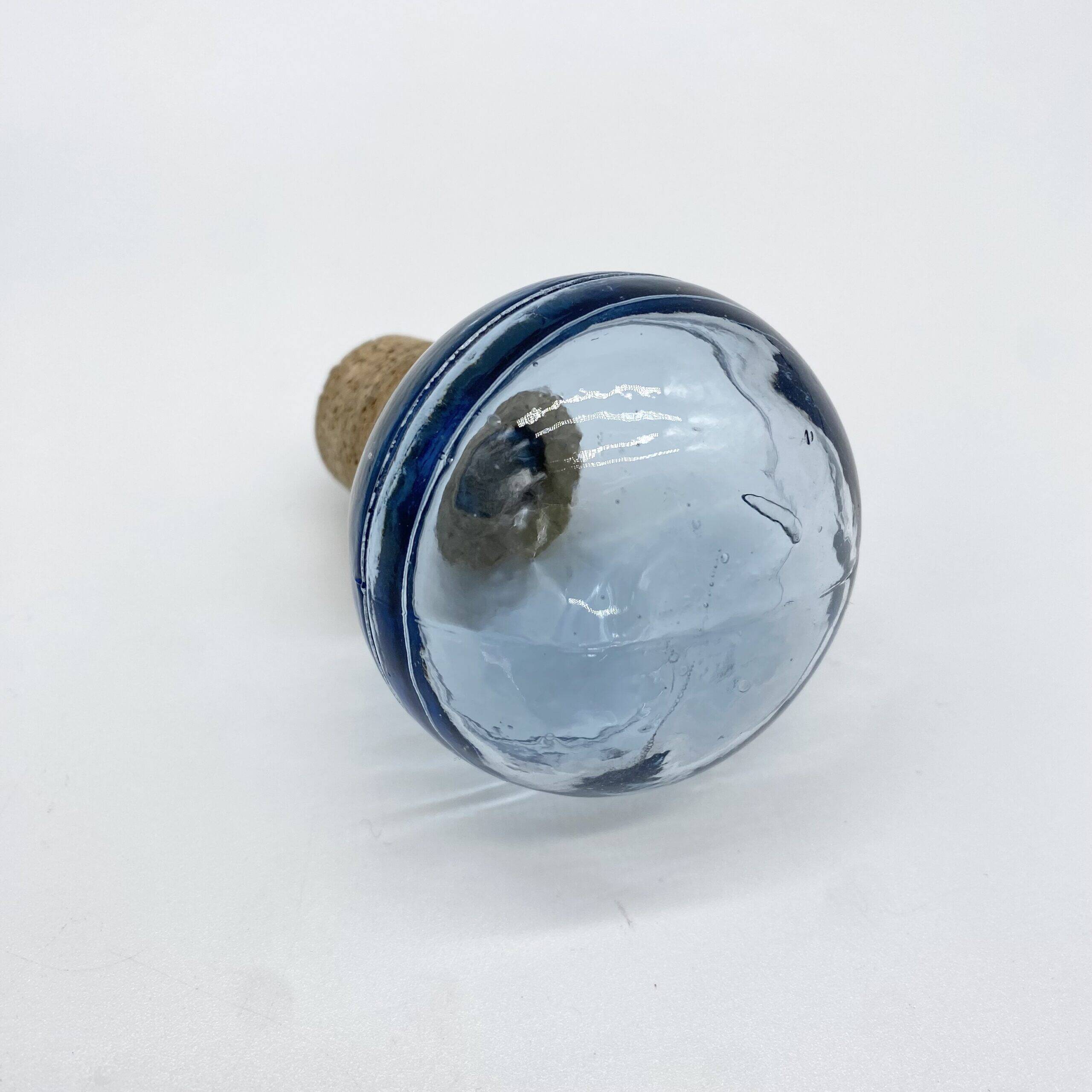 Carafe "fonds marins" verre bleu – Empoli, 1970s