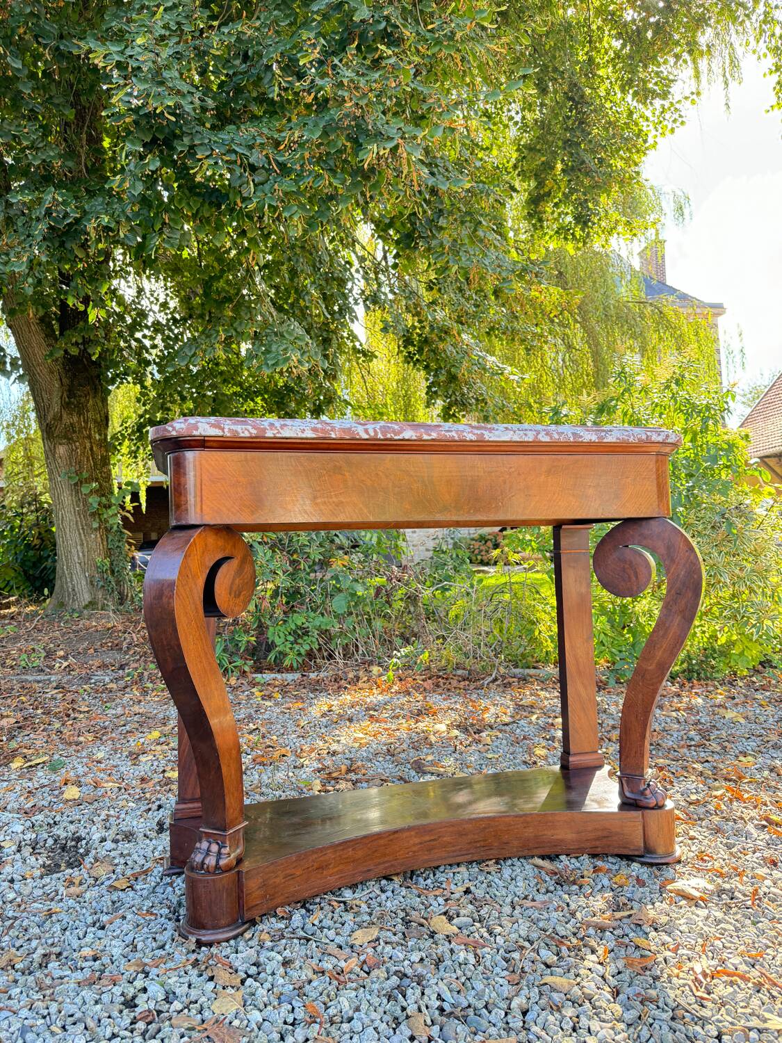 19th Century Empire Style Mahogany Console Table