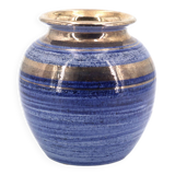 Blue and gold ceramic vase by Georges Pelletier