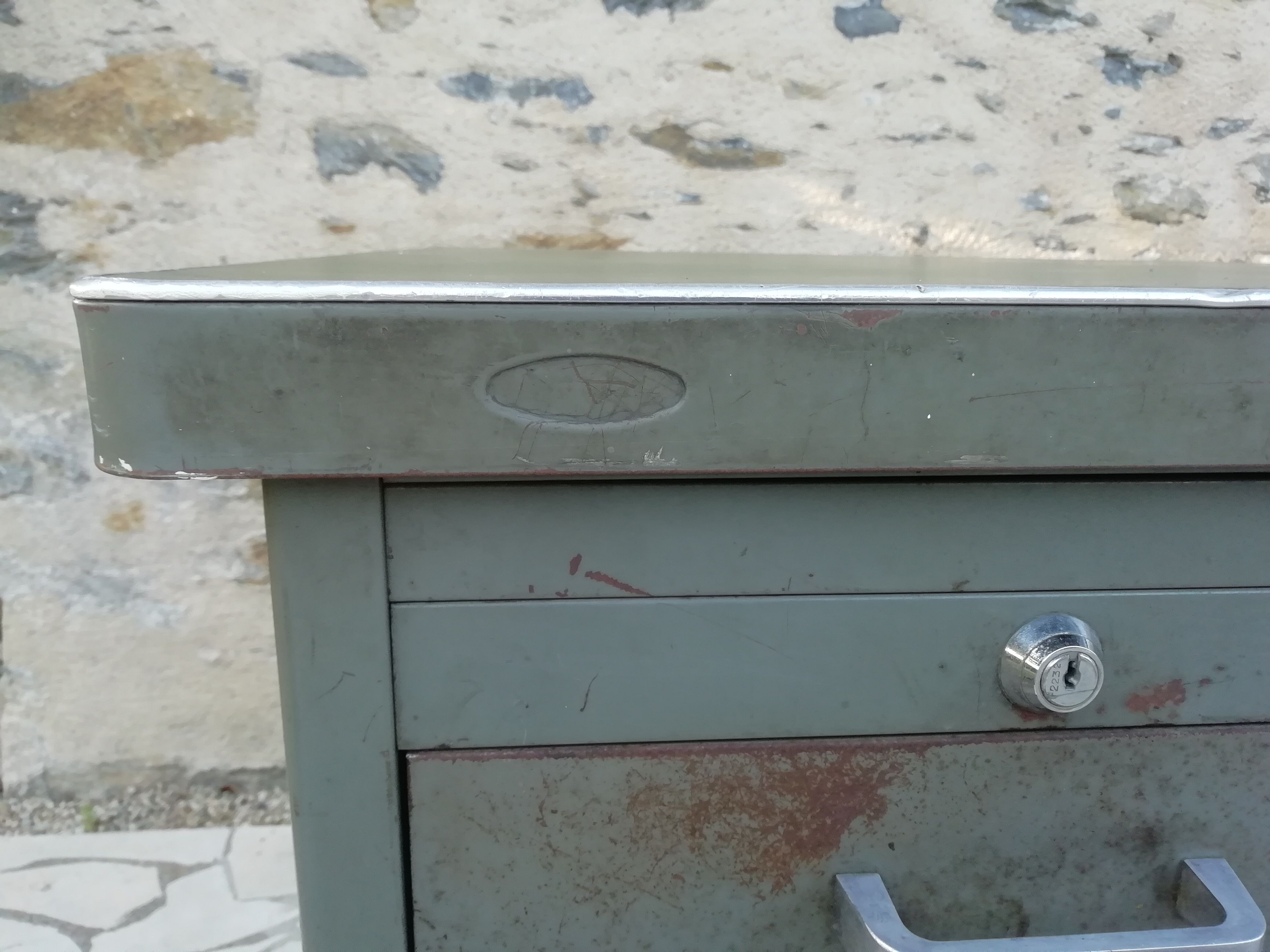 Strafor metal desk, 50-year-long chair