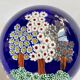Millefiori Murano parchment paperweight signed