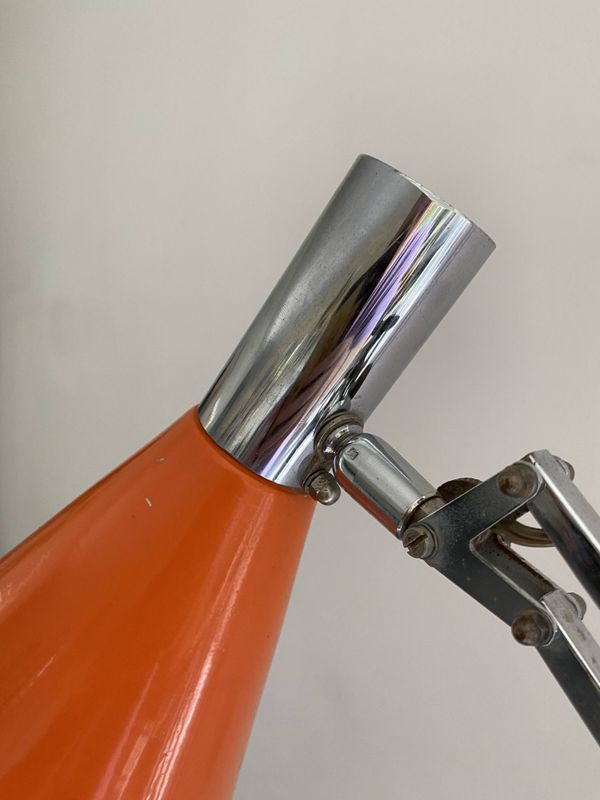 Lampe FASE vintage 70s orange architecte desk lamp space age design Très bon