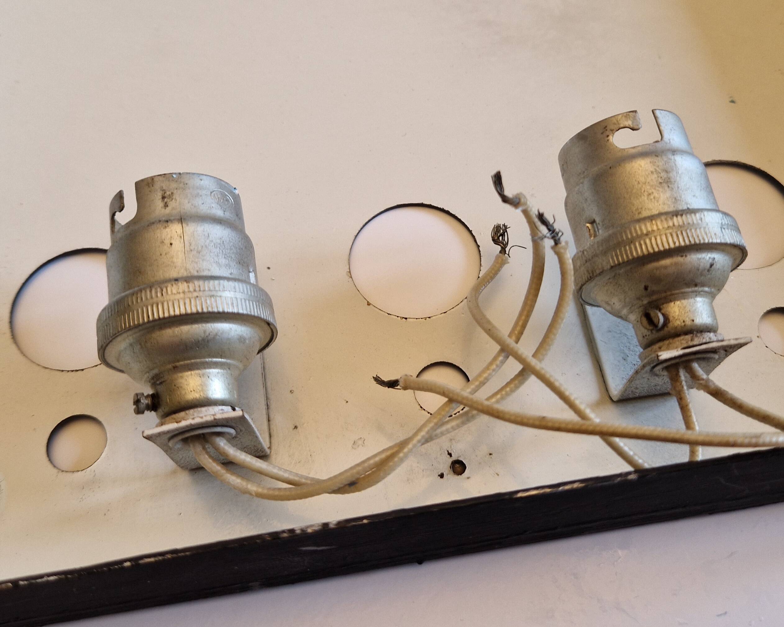 Pair of rectangular wall/ceiling lights in molded glass, 1960s