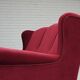 1960s, Danish 3-seater curved sofa, red furniture velour