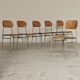 Set of 6 metal and wood school chairs  
Former Czechoslovakia 1960