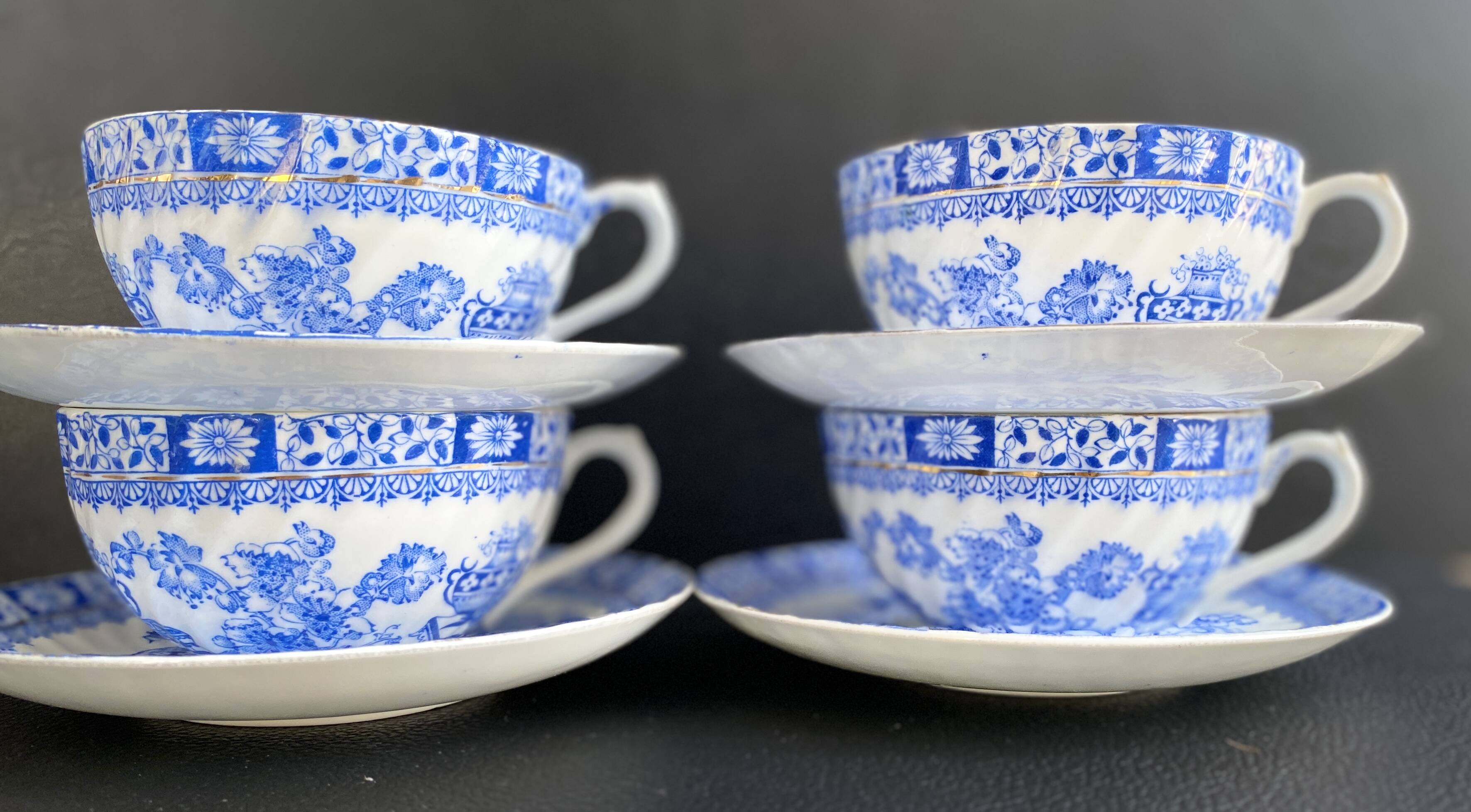 Magnifique lot de Tasses & Soucoupes China Blau - Tuppack Tiefenfurt