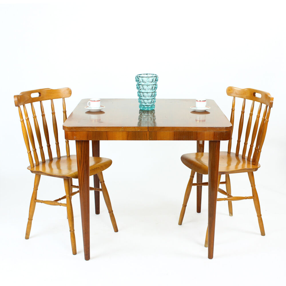 Table à manger extensible carrée par Cesky Nabytek, Tchécoslovaquie années 1960