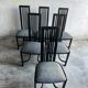 Set of 6 vintage black dining chairs
