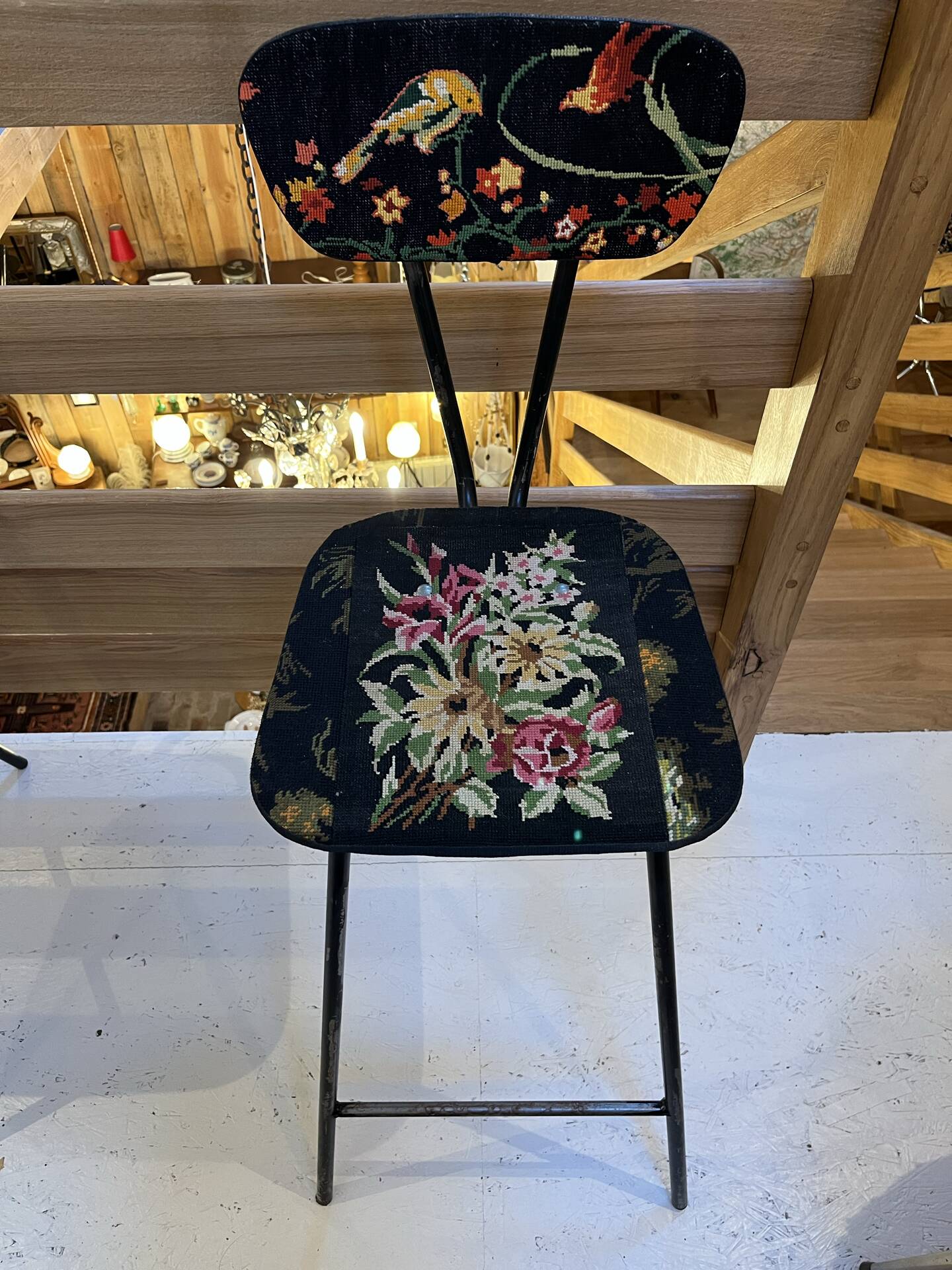 Pair of canvas high chairs