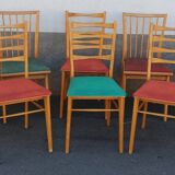Set of 6 chairs and 2 vintage armchairs