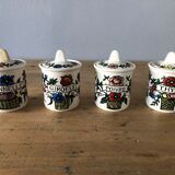 Set of 4 spice pots in earthenware