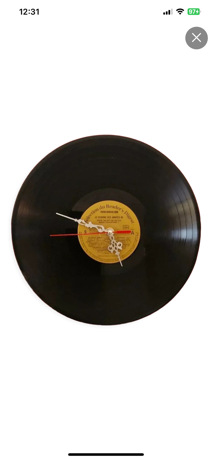 Old vinyl clock