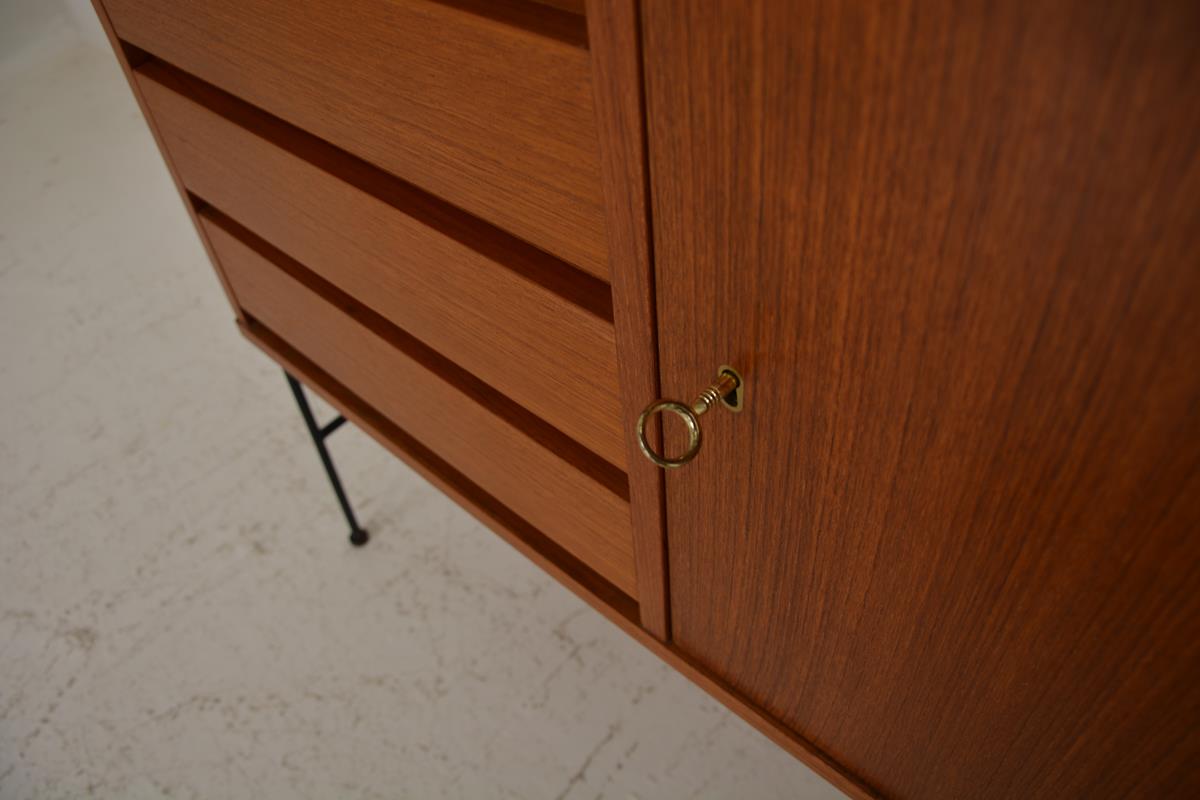 Vintage freestanding teak shelf