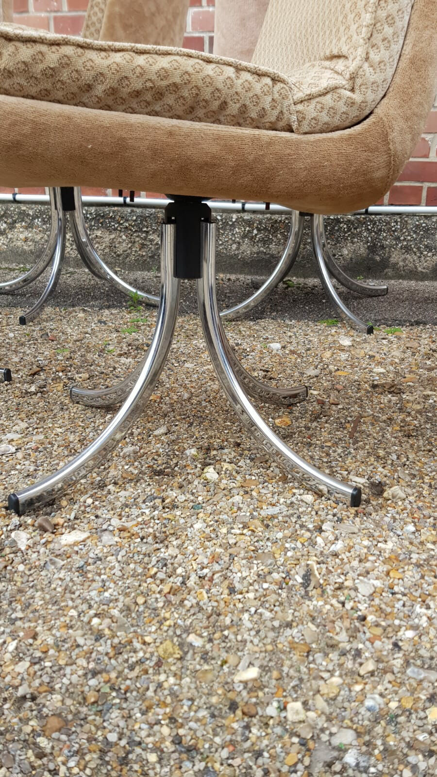 Series of 6 velvet chairs, Gastone Rinaldi 1970