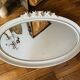 Miroir blanc ancien sculptés de roses bois