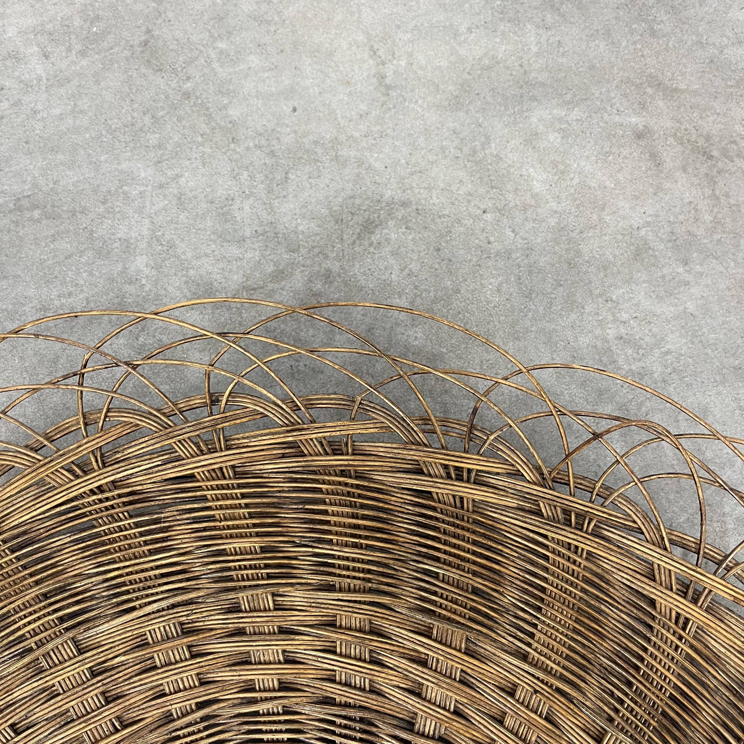 Rattan sun mirror 70 cm 60s