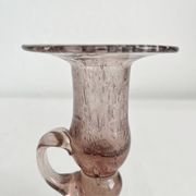 Bougeoir en verre soufflé bullé Biot vintage