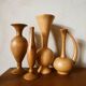 Set de 4 vases en bois tourné