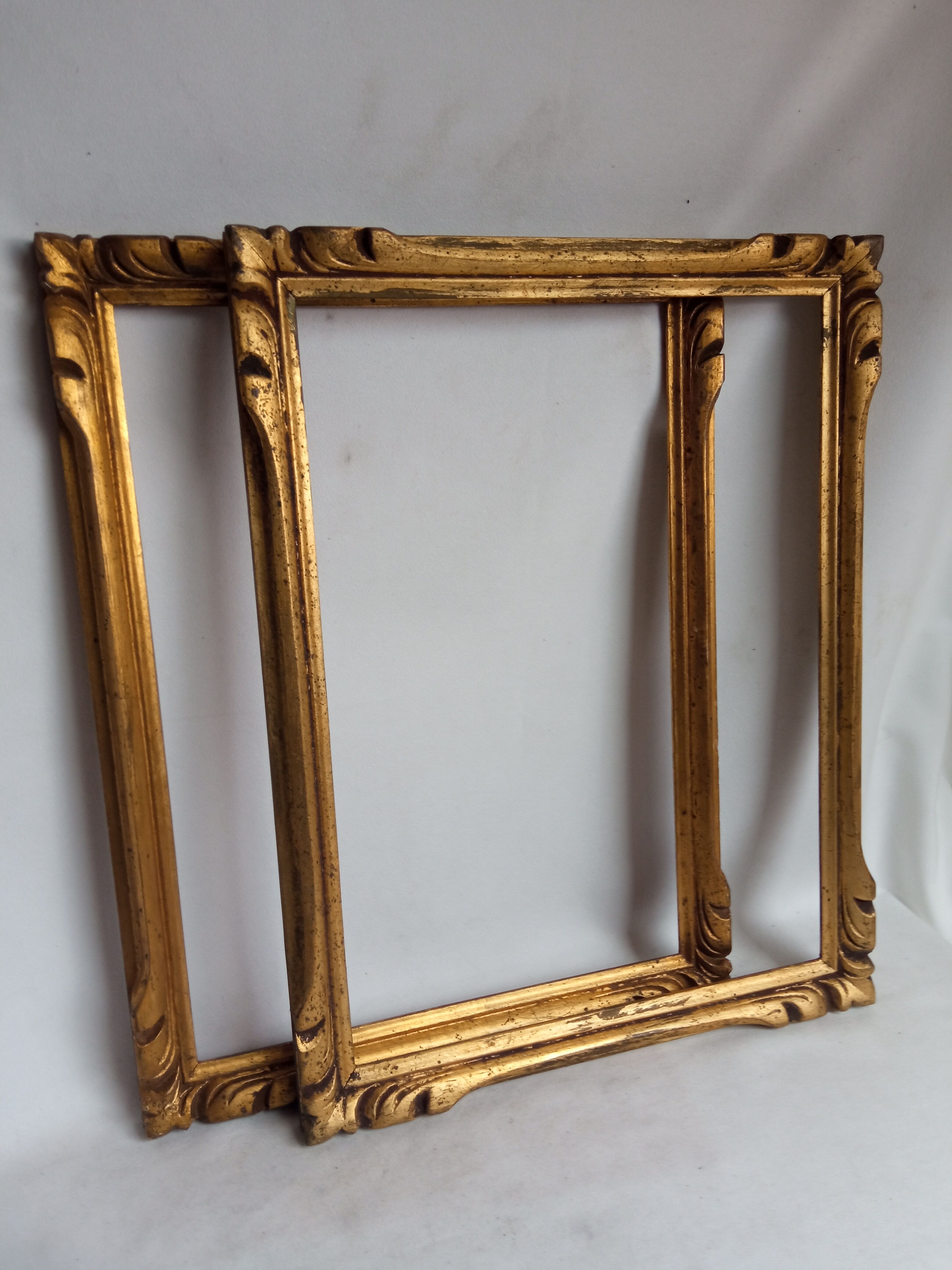 Pair of Montparnasse frames in gilded wood with circa 1960 leaf - 40 x 30 cm