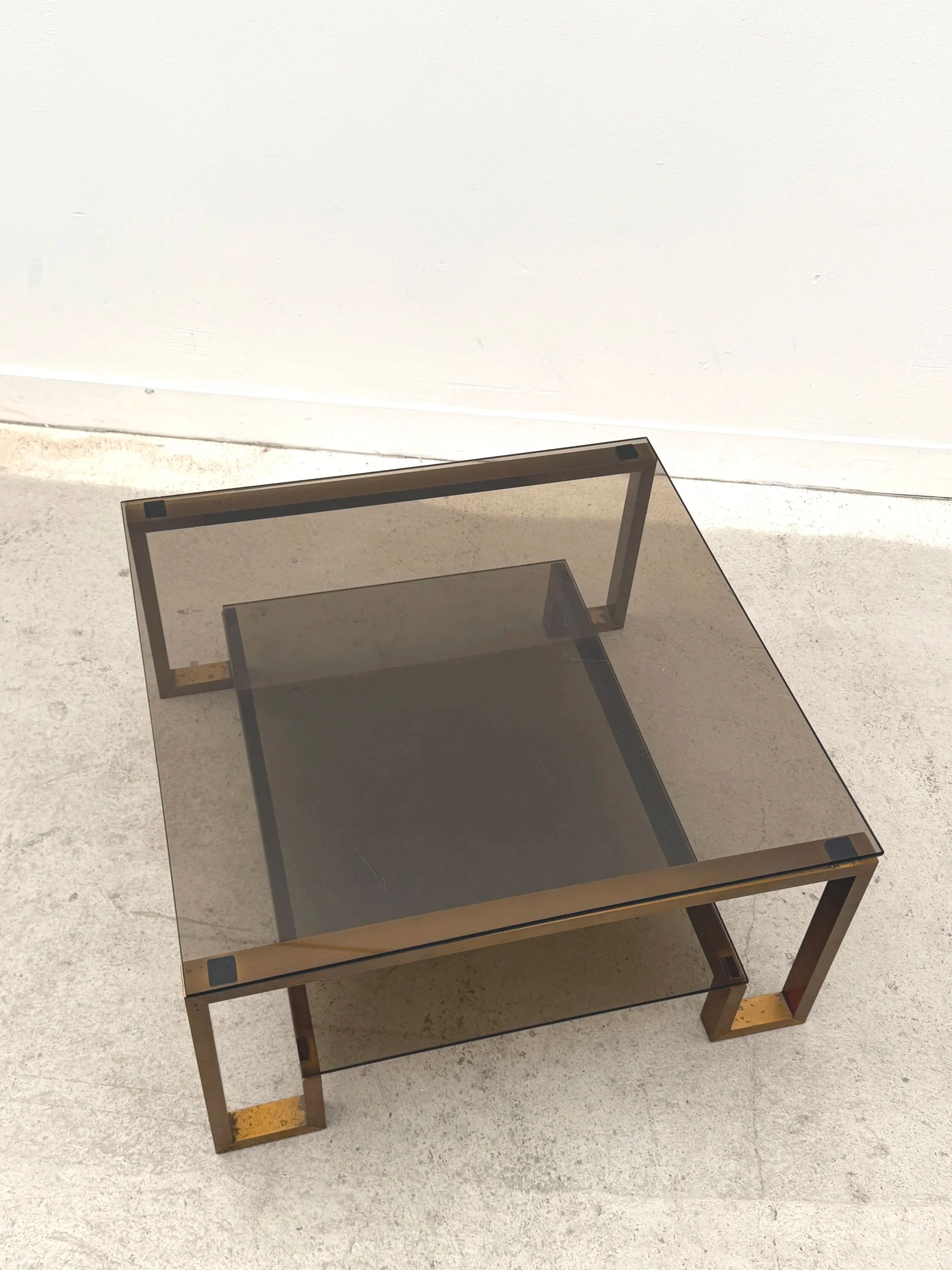 Metal and glass coffee table, 1970