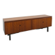 Long dark walnut veneer sideboard, vintage TV cabinet