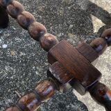Dark turned wood side table