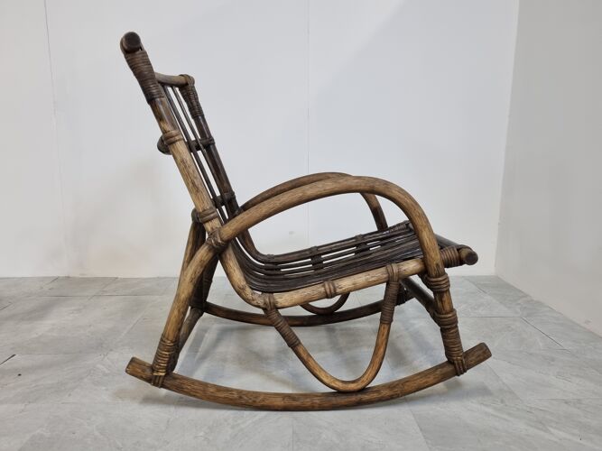 Paire de fauteuils à bascule vintage en bois courbé, années 1960