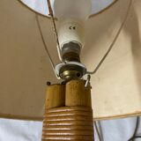 Vintage tripod rattan floor lamp