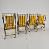 Unique set of mid-century style dining and lounge chairs – gilded, made between 1940-1948 by Flanders Industries Inc, Fort Smith, Arkansas