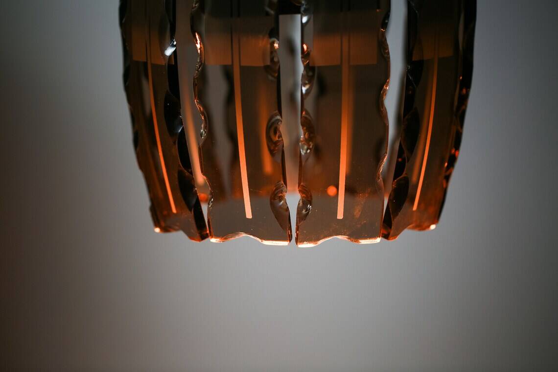 Vintage VECA Murano Glass Chandelier - 1970s Italian Pendant Lamp