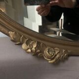 Old golden oval mirror 79x48cm