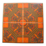 vintage orange ceramic trivet