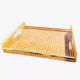 Cane work plateau, lucite and brass 1980