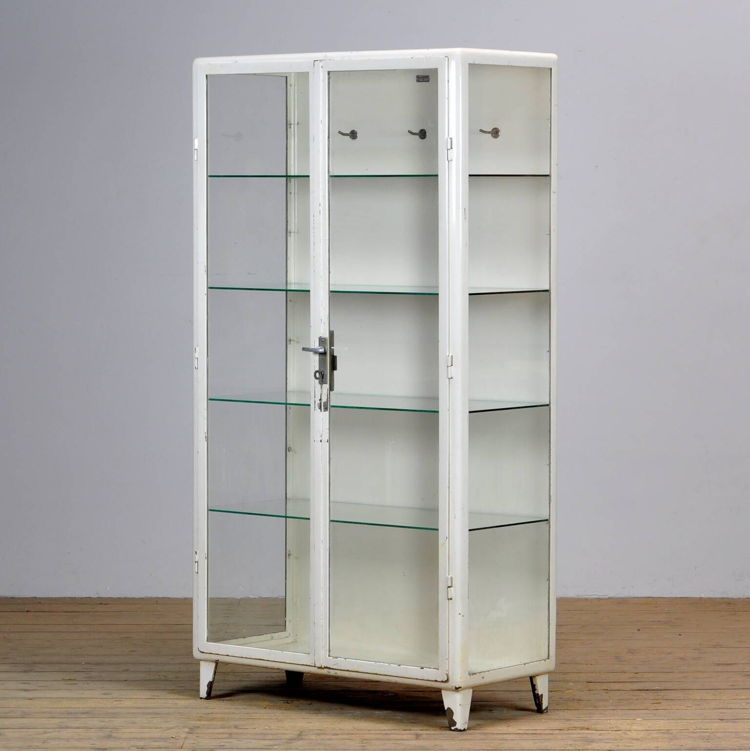 Vintage Steel And Glass Medical Cabinet, 1960s