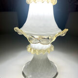 Vintage Murano glass lamp in white and amber opal – Italy, years.