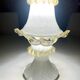 Vintage Murano glass lamp in white and amber opal – Italy, 1970s.